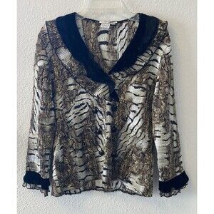 Alberto Makali Black and Gold Blouse